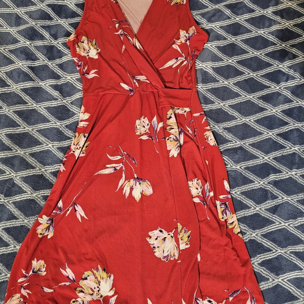 Floral Red Dress